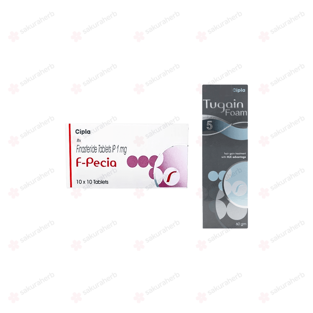 에프페시아 300정 + 투게인 폼 5% 3개(피나스테리드 Finasteride 1mg + 미녹시딜 Minoxidill 5%)