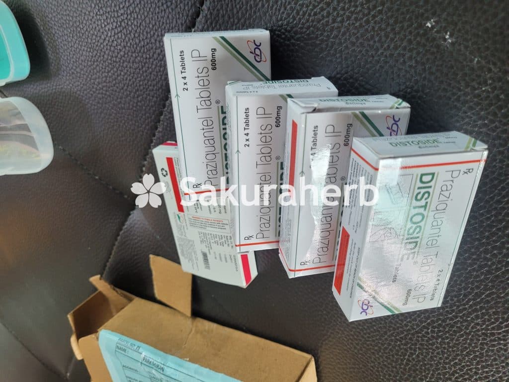 후기 - 디스토사이드 ( 프라지콴텔 Praziquantel 600mg )