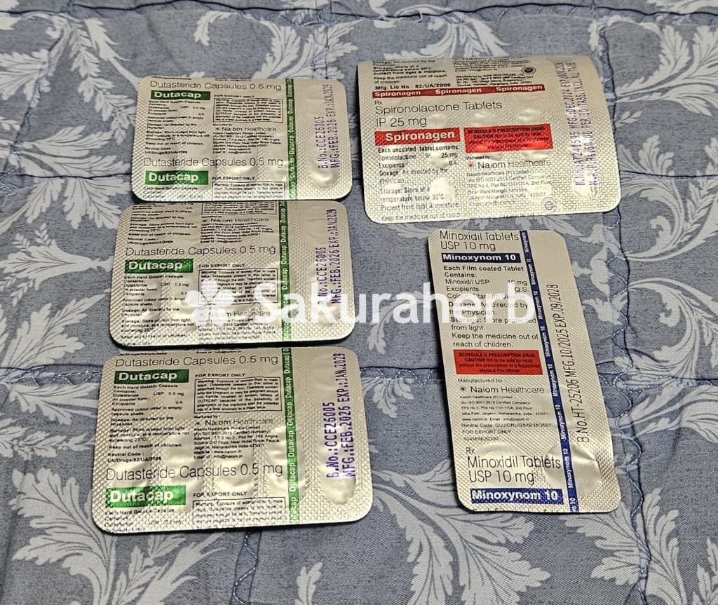 후기 - 두타놈 + 미녹시놈 5 (두타스테리드 Dutasteride 0.5mg + 미녹시딜 Minoxidil 10mg)