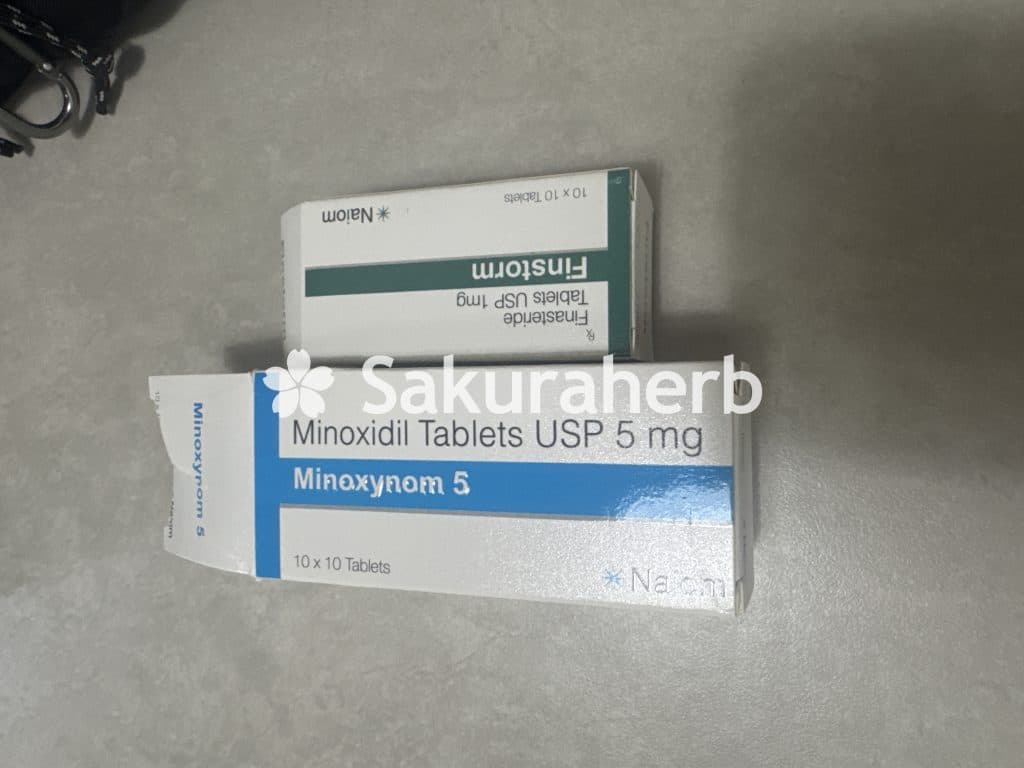 후기 - finstorm box + minoxynom 5mg box