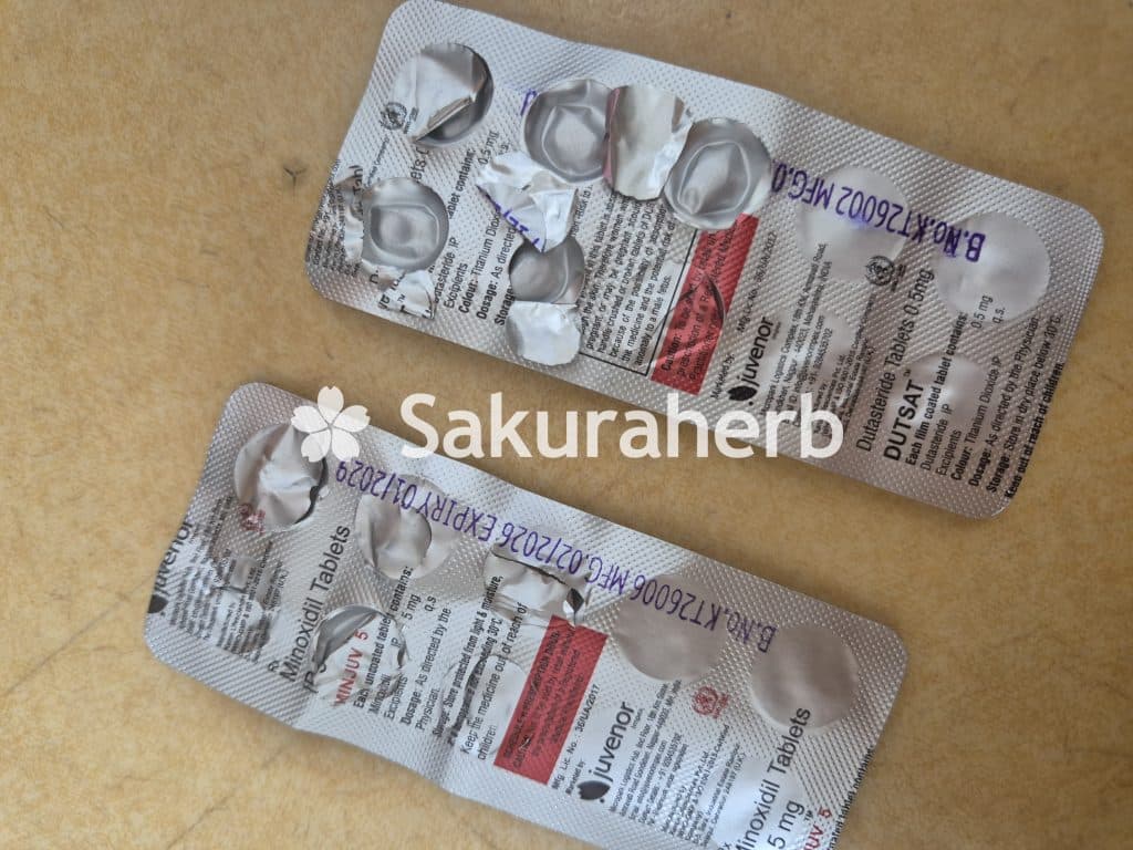 후기 - 두사트 +민주브 5 (두타스테리드 Dutasteride 0.5mg + 미녹시딜 Minoxidil 5mg)
