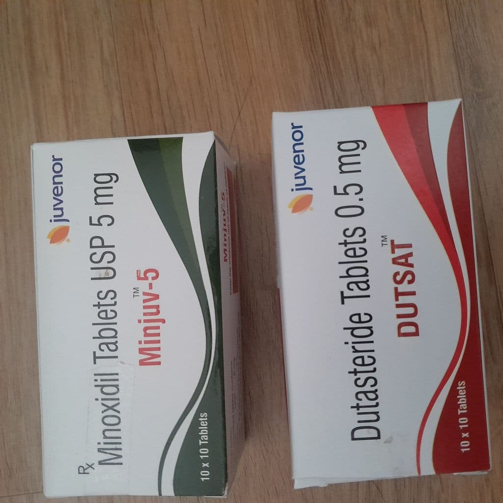 후기 - 두사트 +민주브 5 (두타스테리드 Dutasteride 0.5mg + 미녹시딜 Minoxidil 5mg) - 100정+100정