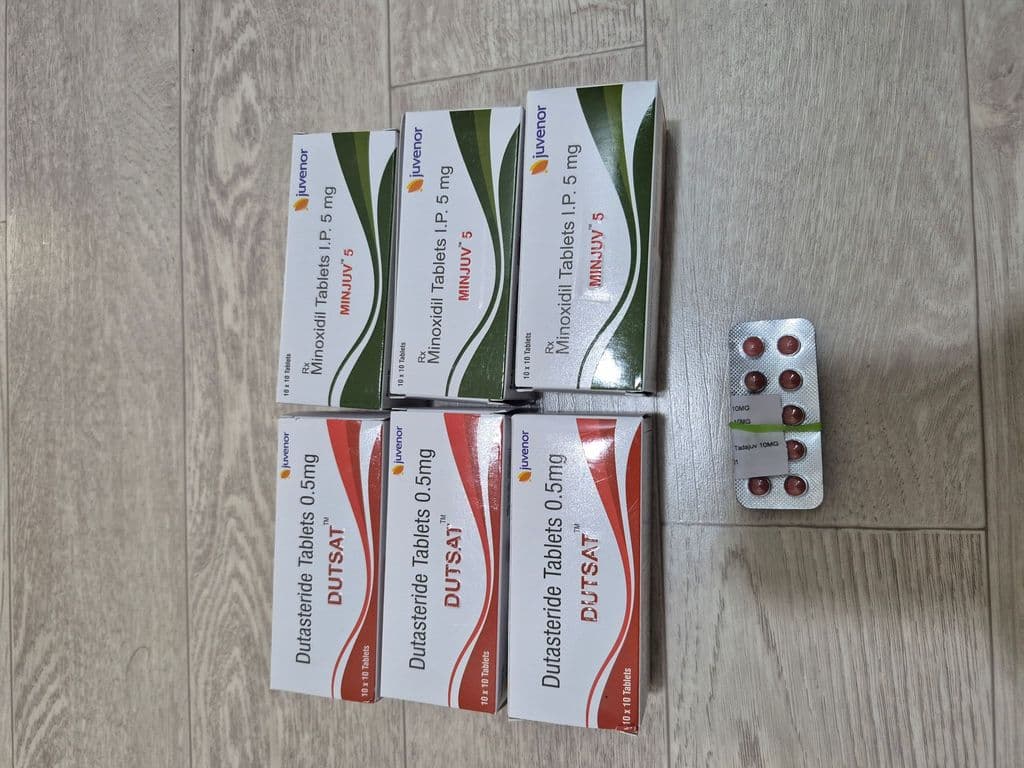 후기 - 두사트 +민주브 5 (두타스테리드 Dutasteride 0.5mg + 미녹시딜 Minoxidil 5mg) - 300정+300정