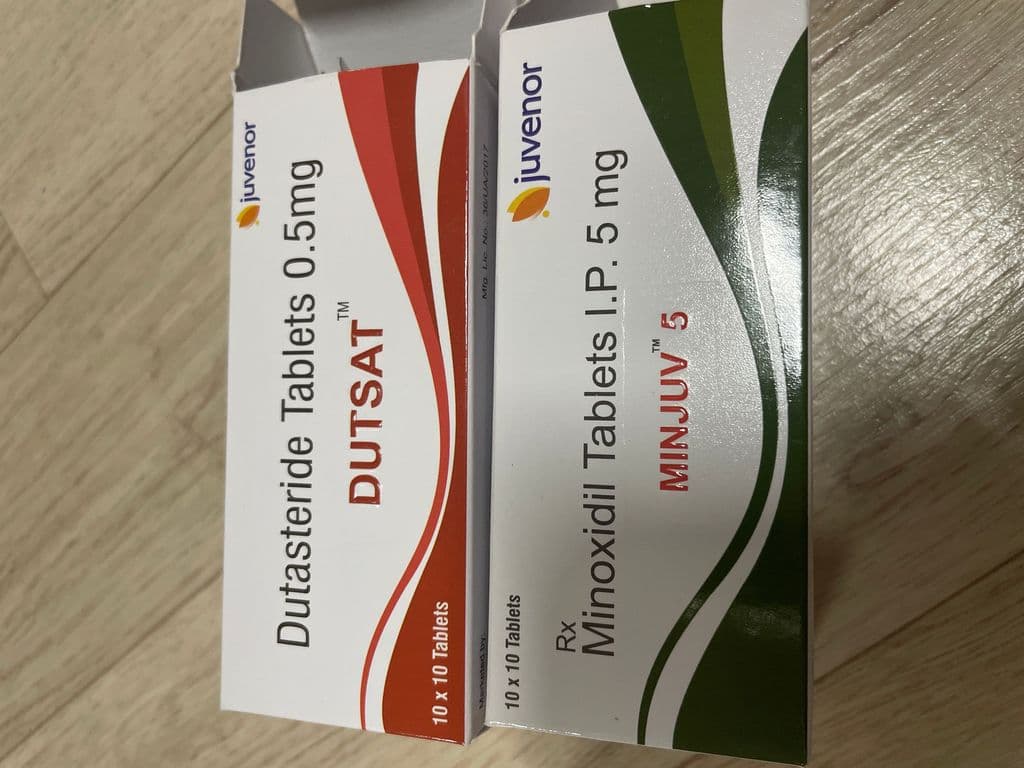 후기 - 두사트 +민주브 5 (두타스테리드 Dutasteride 0.5mg + 미녹시딜 Minoxidil 5mg) - 100정+100정