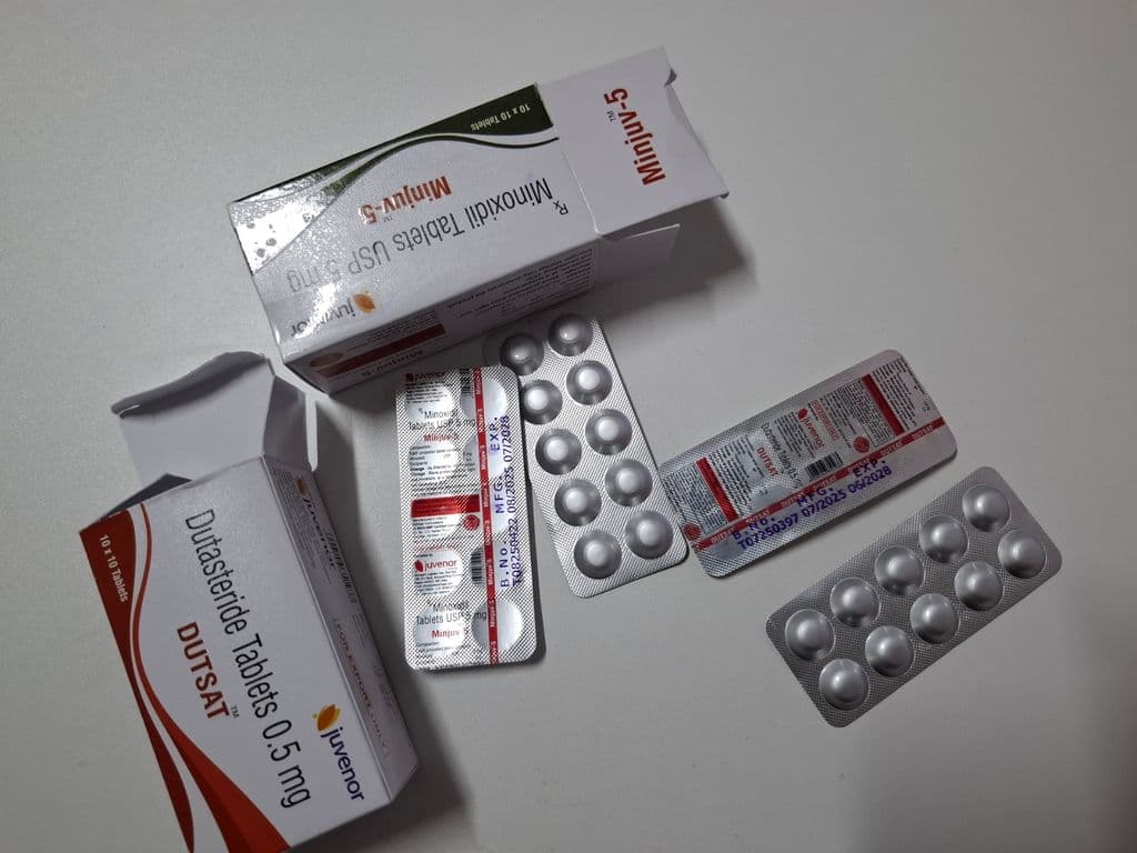 후기 - 두사트 +민주브 5 (두타스테리드 Dutasteride 0.5mg + 미녹시딜 Minoxidil 5mg) - 400정+400정