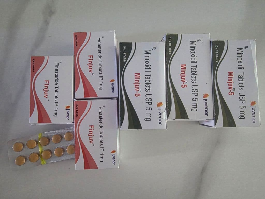 후기 - 핀주브 + 민주브 (피나스테리드 + 미녹시딜 Finasteride + Minoxidil 1mg 5mg) - 300정+300정