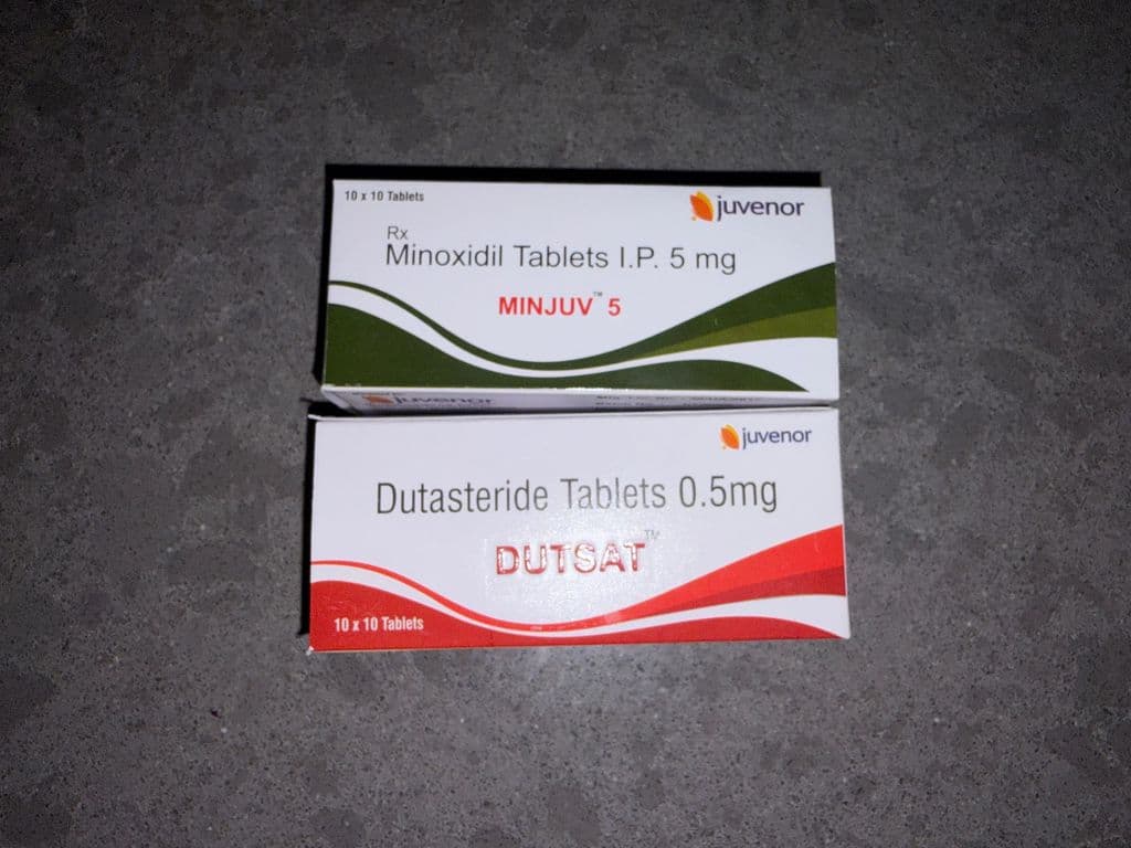 후기 - 두사트 +민주브 5 (두타스테리드 Dutasteride 0.5mg + 미녹시딜 Minoxidil 5mg) - 100정+100정