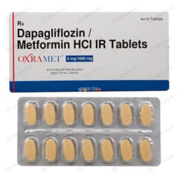 옥스라메트 5/1000mg (다파글리플로진 Dapagliflozin 5mg + 메트포르민 Metformin 1000mg) 옥스라메트 5/1000mg (다파글리플로진 Dapagliflozin 5mg + 메트포르민 Metformin 1000mg)